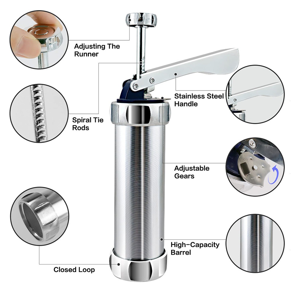 Cookie Press Gun Kit  Aluminum - Churros Maker Gun 评论和价格